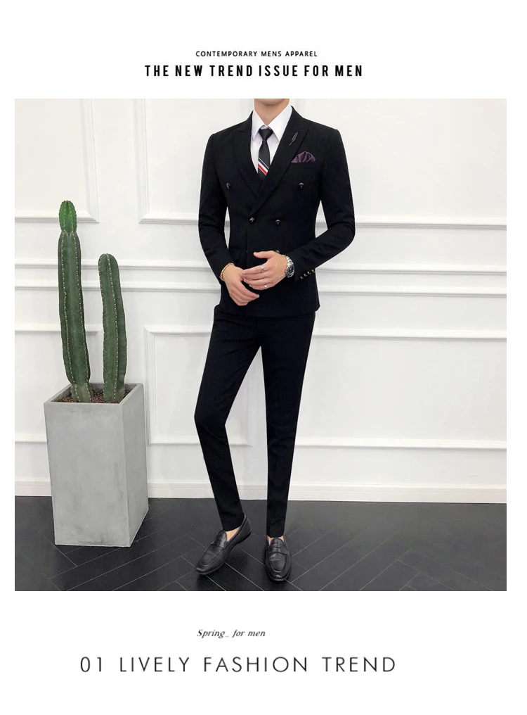 (Пиджак + жилет + брюки) роскошный мужской свадебный костюм мужские блейзеры Slim Fit костюмы для мужчин костюм бизнес формальная Вечеринка
