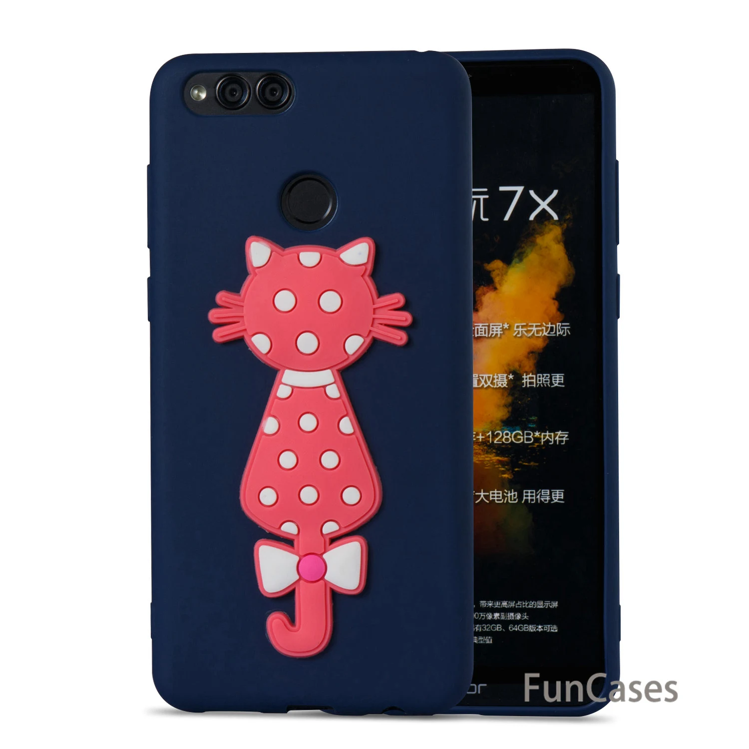 Чехол с милым котом СПС ETUI huawei Honor 7X Мягкий силиконовый чехол для телефона Telefoan