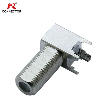 

1pc F Connector, Right Angle Shape, Female PCB Connector, F type Panel Mount adapter