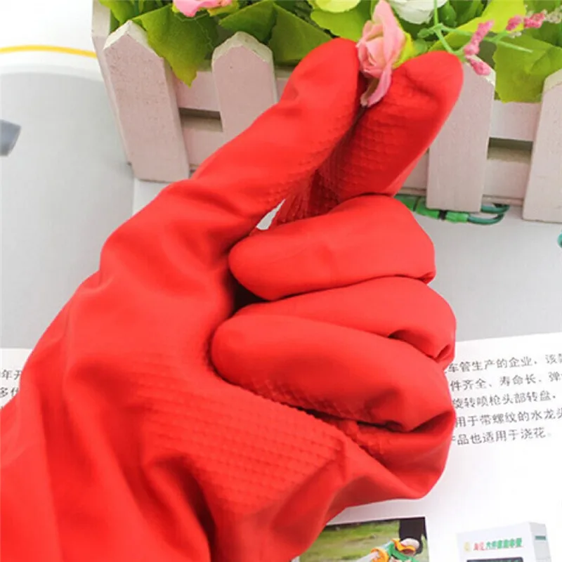 Dropshipping Red 1 Pair Auto Car wash latex gloves Plus Velvet Cleaning