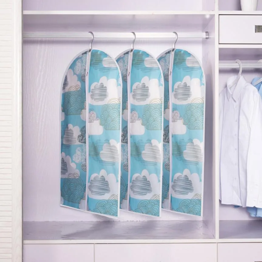 

Clothes Dust Cover 3 Sizes Breathable Zipper Type Suit Cover Hanging Garment Clothes Protector Bags Home Suit Cover