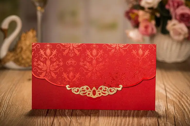 freeshipping20pcs chinese style red wedding invitation envelope red place card