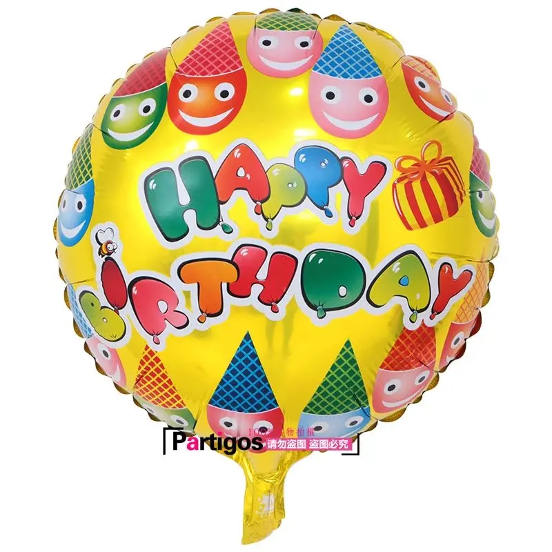 5 шт. микс 18 дюймов с днем рождения, Круглые фольгированные гелиевые шары, надувные шары, украшения для дня рождения, подарки для детей, игрушки - Цвет: 015