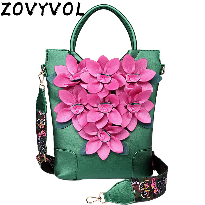 

ZOVYVOL Vintage Women Printing Handbag Travel Female PU Leather Shoulder Bags Ladies Casual Handle Bag Large Flower Crossbody