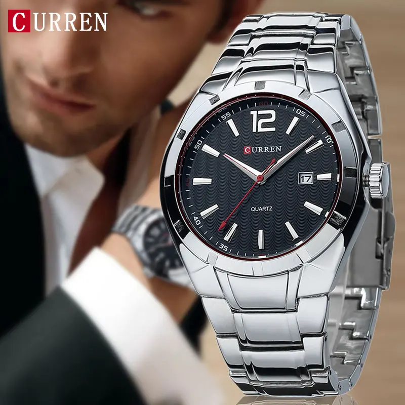 

2017 CURREN Men Watches Top Brand Luxury Stainless Steel Strap Wrist Watches Sports Watch Waterproof Relogio Masculino 8103