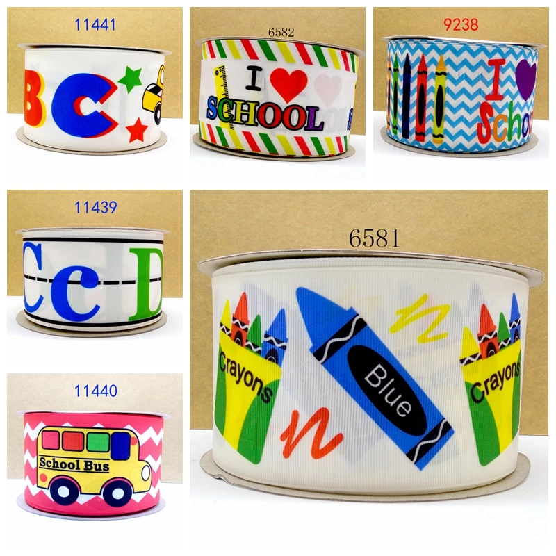 

Free shipping 50 yard cartoon printed grosgrain ribbon 6581