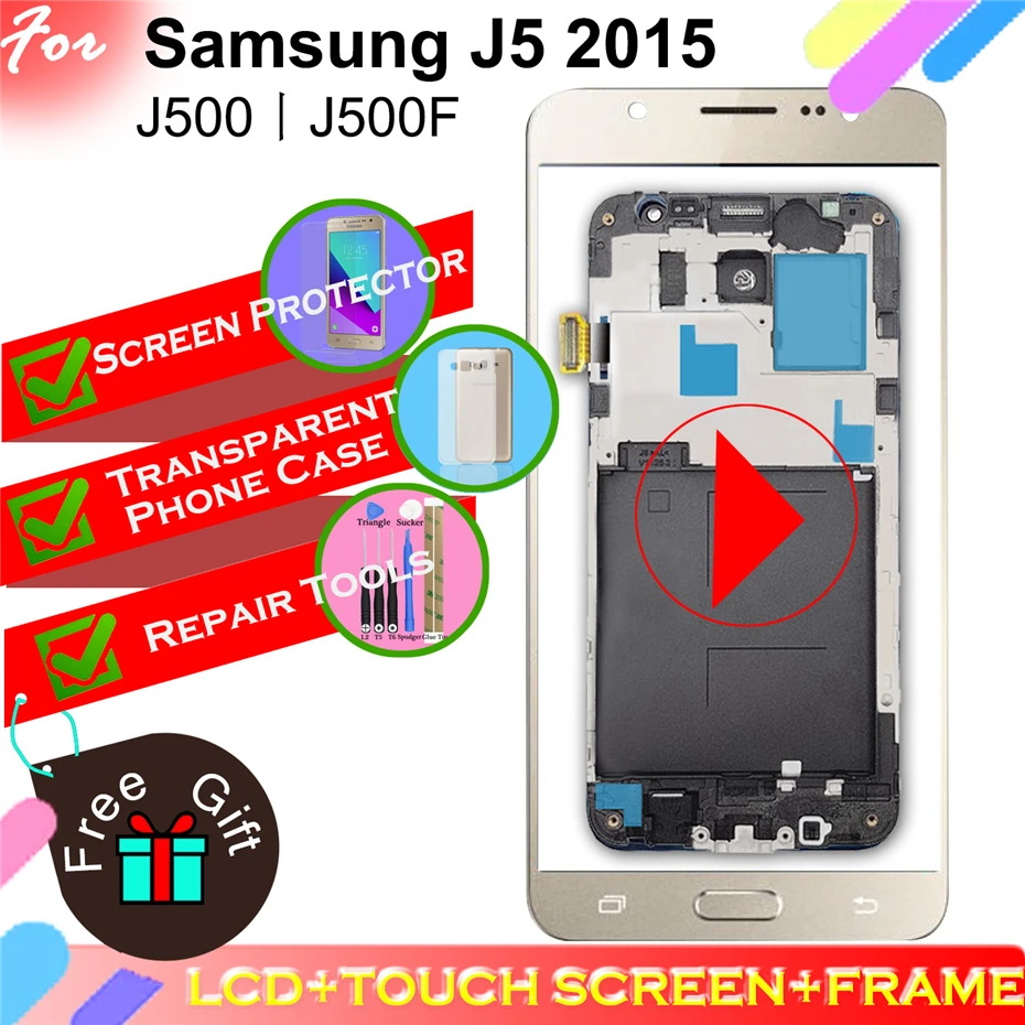 SM-J500FN/F/M/H/DS для Samsung Galaxy J5 j500 ЖК-дисплей+ сенсорный экран J500H J500FN J500F J500M экран регулировка яркости