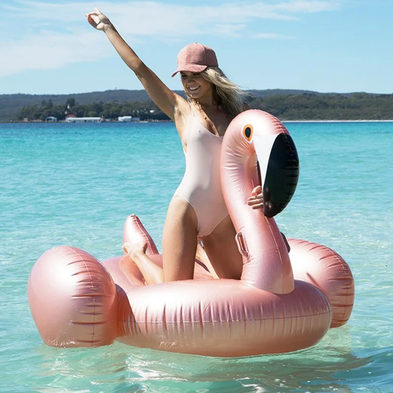 150CM-60-Inch-Giant-Rose-Gold-Pool-Float-Swim-Ring-Flamingo-Raft-For-Adult-Giant-Pool