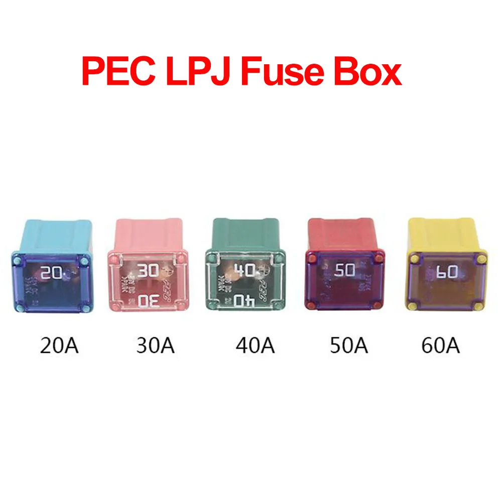 1PC PEC LPJ 20A 30A 40A 50A 60A Insurance Auto Square Fuse