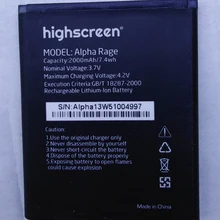 Highscreen Alpha Rage батарея 1500 мАч Высокое качество для аккумулятора высококачественный