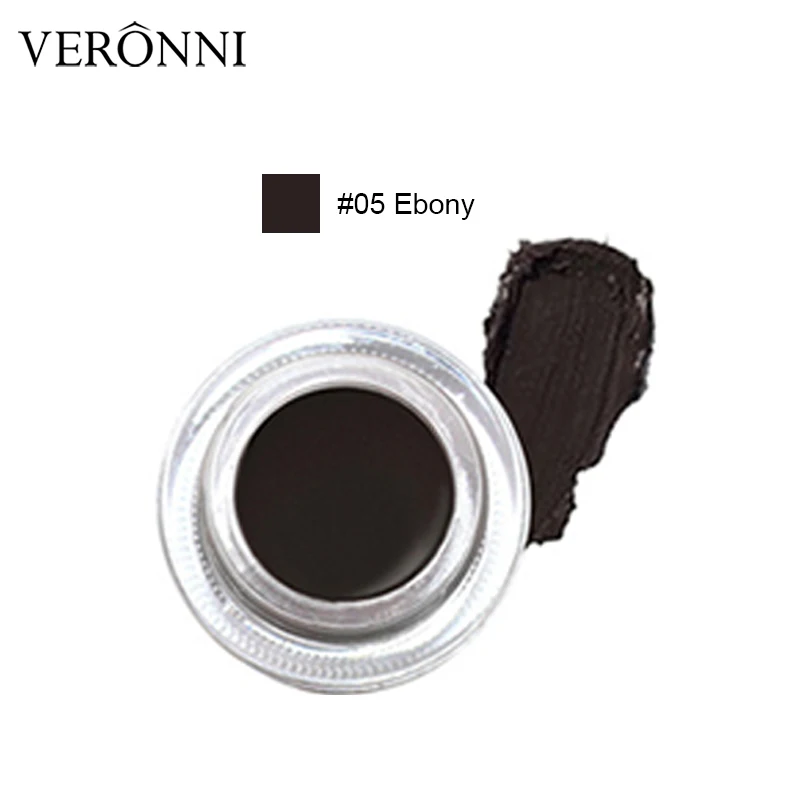 5- Ebony 3D натуральный карандаш для бровей гелевый крем 8 цветов VERONNI Тушь для бровей микроблейдинг тату глаз для бровей, косметический гель - Цвет: 5- Ebony