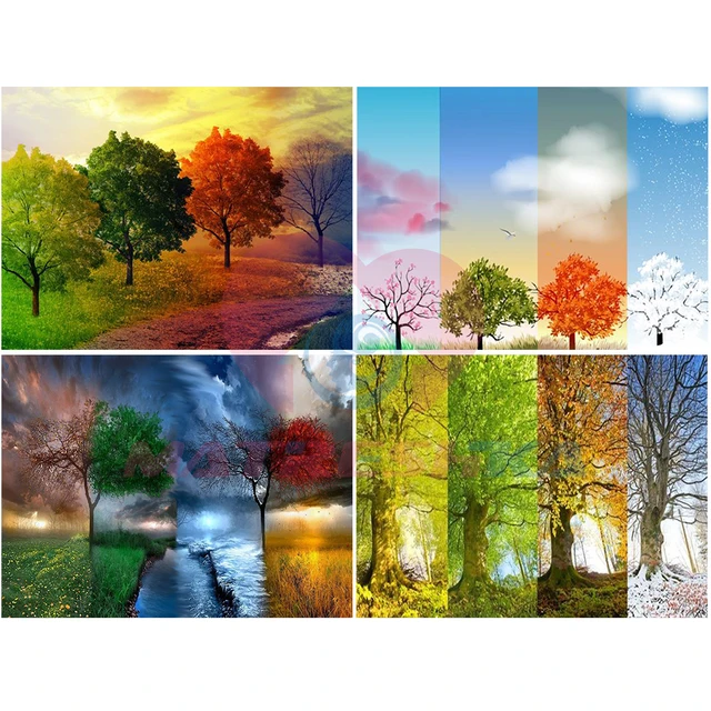 Diamond Painting Accessories Four Seasons Landscape Full Square Diamond painting accessories four seasons landscape full square landschap Unicorn landschappen embroidery with diamonds pictures - Diamond Painting Accessories Four Seasons Landscape Full Square