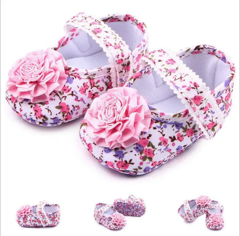 

Maylinai Baby girl shoes Newborn and infant hook&loop flower girl shoes with big bowknot on the magic elastic band
