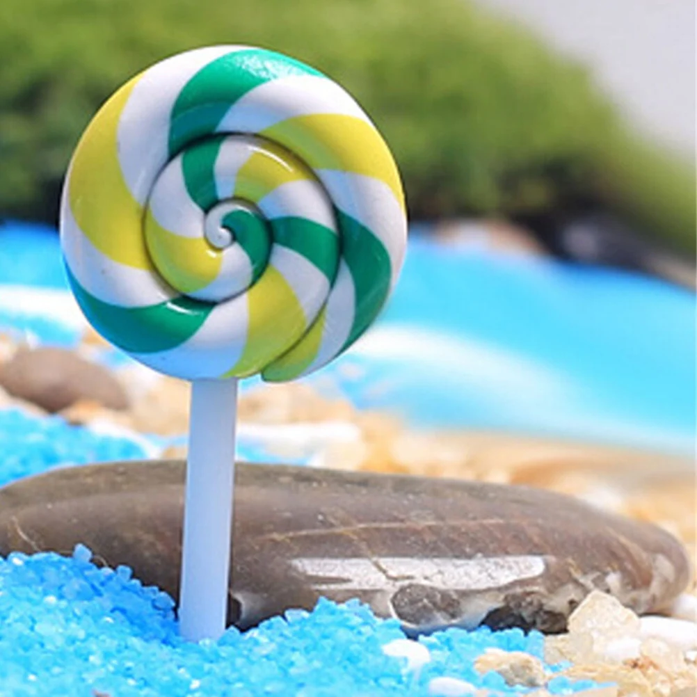 5pcs Garden Craft Mini Lollipop Simulation Toys Figurine Dollhouse Decor Random