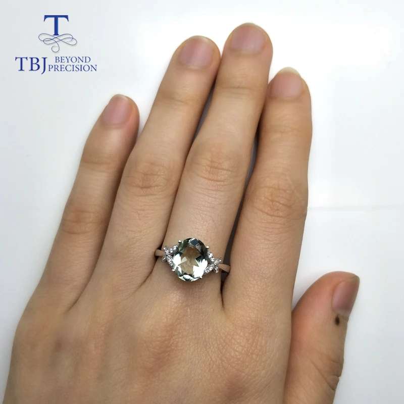 Женское кольцо с аметистом TBJ Ювелирное Украшение драгоценным камнем зеленого