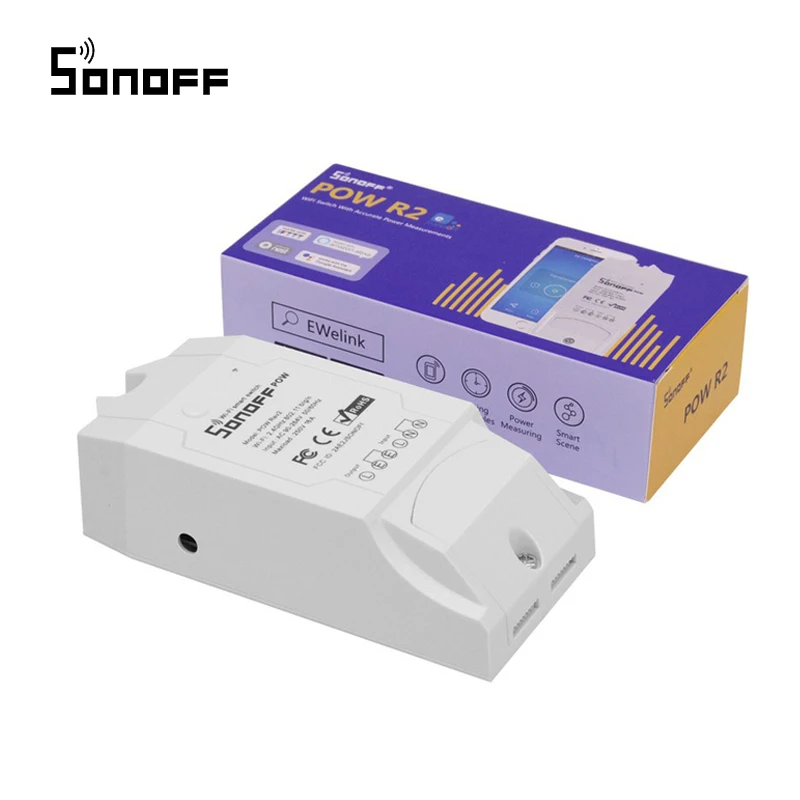 

Sonoff Pow R2 Wifi Smart Switch Higher Accuracy Power Consumption Measure Monitor Current Energy Usage Work With Alexa 15A