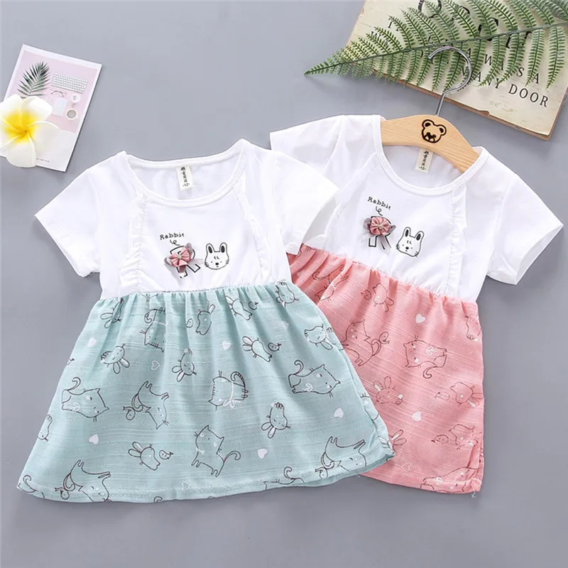 girls clothes Toddler Baby Kids Girls Cartoon Cat Print Flower Dress Princess Dresses vestido robe fille  #4j26 (7)