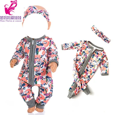 17inch reborn baby Doll clothes pajama set baby doll jumpsuit for 18
