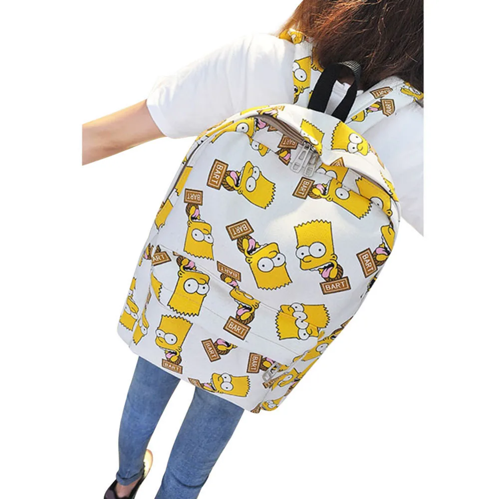 Simpson la lona Mochila de dibujos animados impreso bolsas para la escuela adolescente niñas hombro bolsa Mochila femenina Sac bolsas para las mujeres 2018 Simpson la lona Mochila de dibujos animados impreso bolsas para la escuela adolescente niñas hombro bolsa Mochila femenina Sac bolsas para las mujeres 2018
