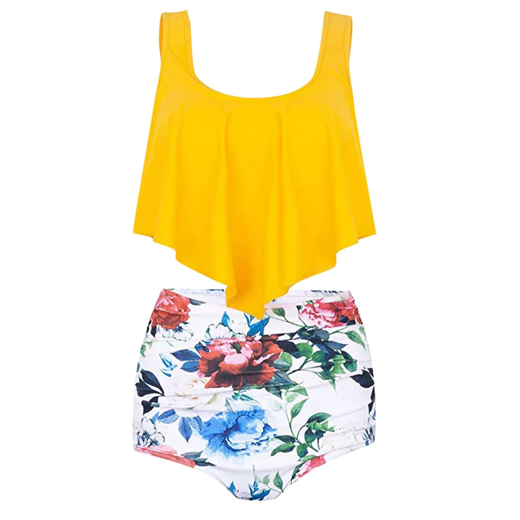 Swimsuit Two Piece Women Swimsuit Women Bikini Set Swimsuit High Waist Dinosaur Print Bathing Suit Beach Swimwear#g4