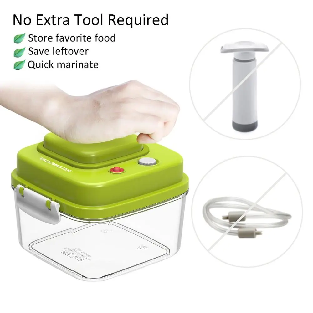 

Vacuum food sealer container One-button Inner Pump Airtight Plastic Food Storage Vacuum Container Set including 3 containers