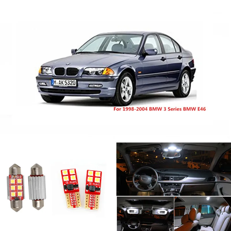 

20pcs Canbus Error Free Car LED Light Bulbs Interior Package Kit For 1998-2004 BMW 3 Series BMW E46 License Plate Lamp White