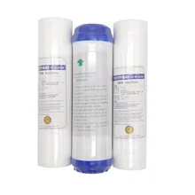 10-Inch Water Purifier Filter 5 micron PP Cotton Filter+ 1 micron PP Filter+ Activated Carbon Filter Cartridge 10 heavy duty clear sediment prefilter kits 50 micron to 5 micron for water filter purifier