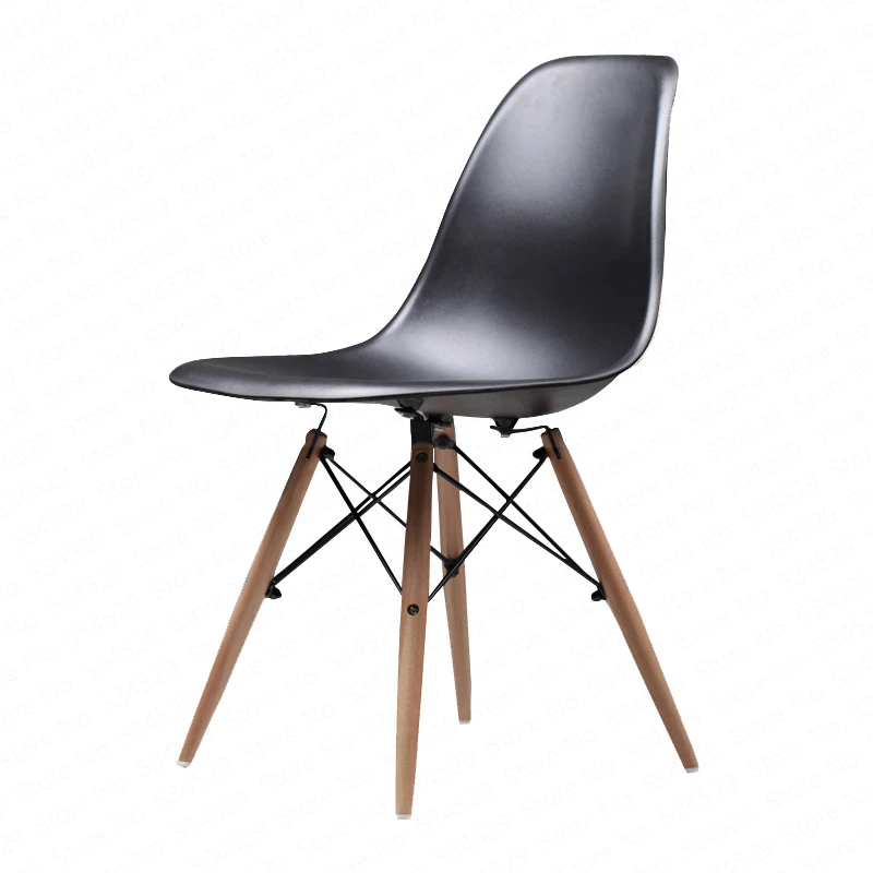 

B High Quality Modern home dining chair Plastic backrest computer chair student chair creative solid wood chair