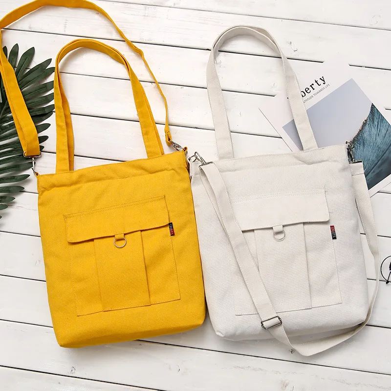 Raged Sheep Fashion Cotton Grocery Tote Shopping Bags Fashion Canvas Solid Recyclable Bag Simple Design Healthy Tote Hand Bag