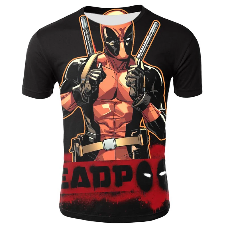 

Cloudstyle 2019 Summer Comic 3D Printed T-shirt Men Deadpool Short Sleeves Cool Tshirt Casual Funny T Shirt Male Streetwear 5Xl