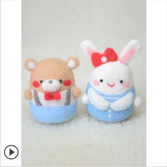 Милые животные набор для вязания двойной шерсти Douchi игла из войлока валяние