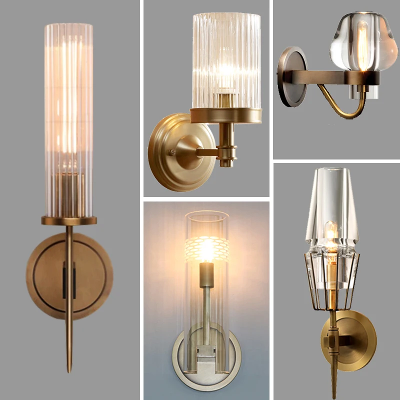  Retro RH K9 Crystal Shades G9 Wall Lamp American Bedside Sconce Lighting Fixtures Lustre Living Roo - 32889192403