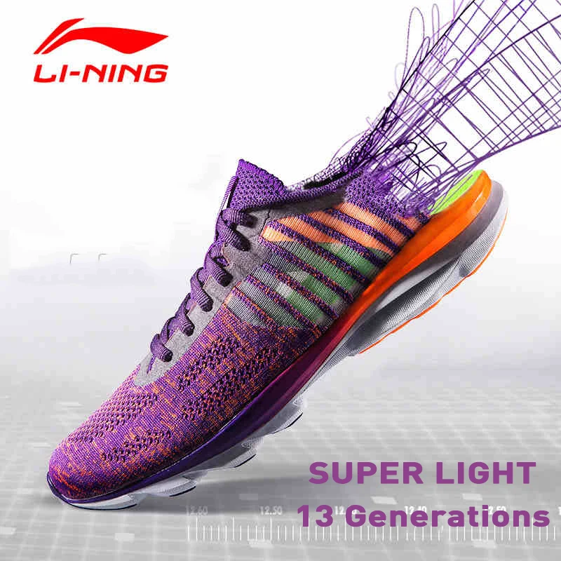 Мужские очень светильник кие беговые кроссовки Li Ning амортизирующие дышащие