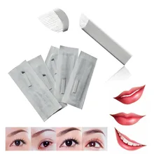 Игла для татуировки 100 штук 16 pin стерилизованная из нержавеющей стали 3D тату вышивка Перманентный макияж для бровей Иглы лезвие горячая распродажа