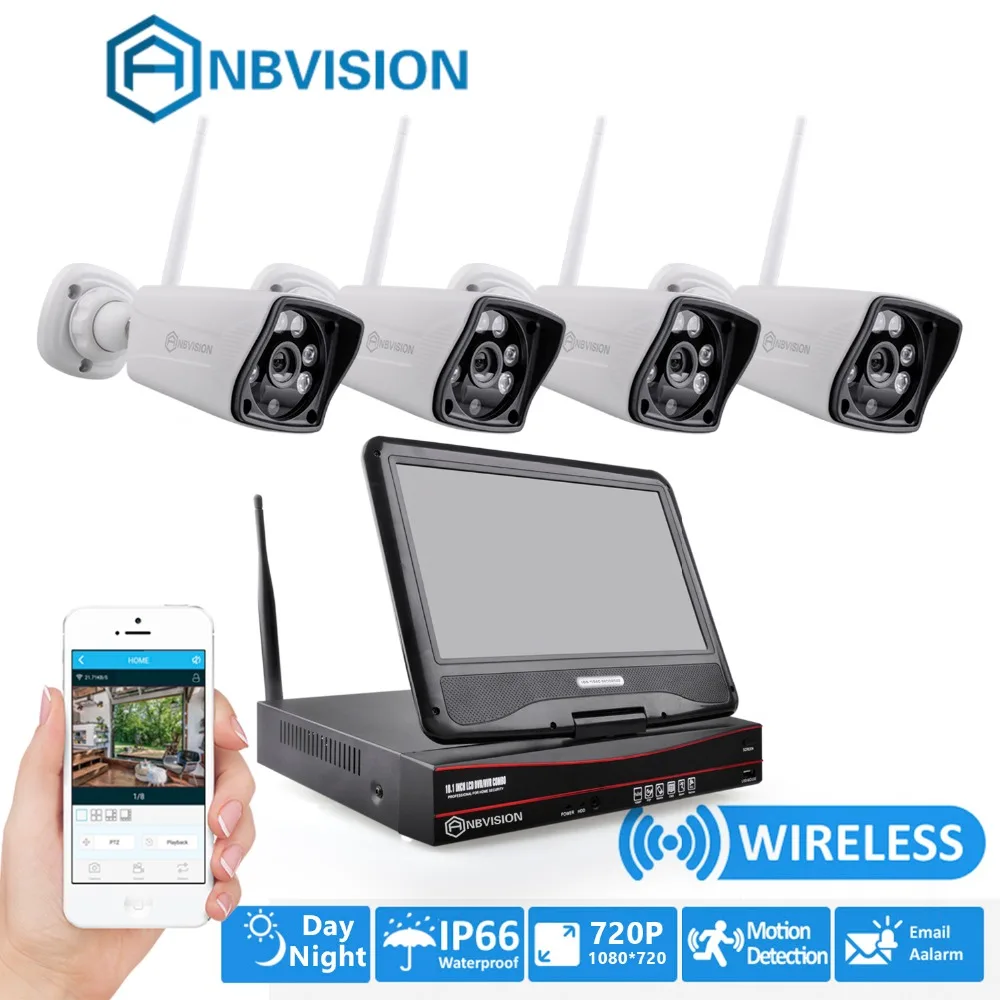 Anbvision 720 p Беспроводной Wi-Fi 4 шт. IP CCTV камера Камера Системы комплект