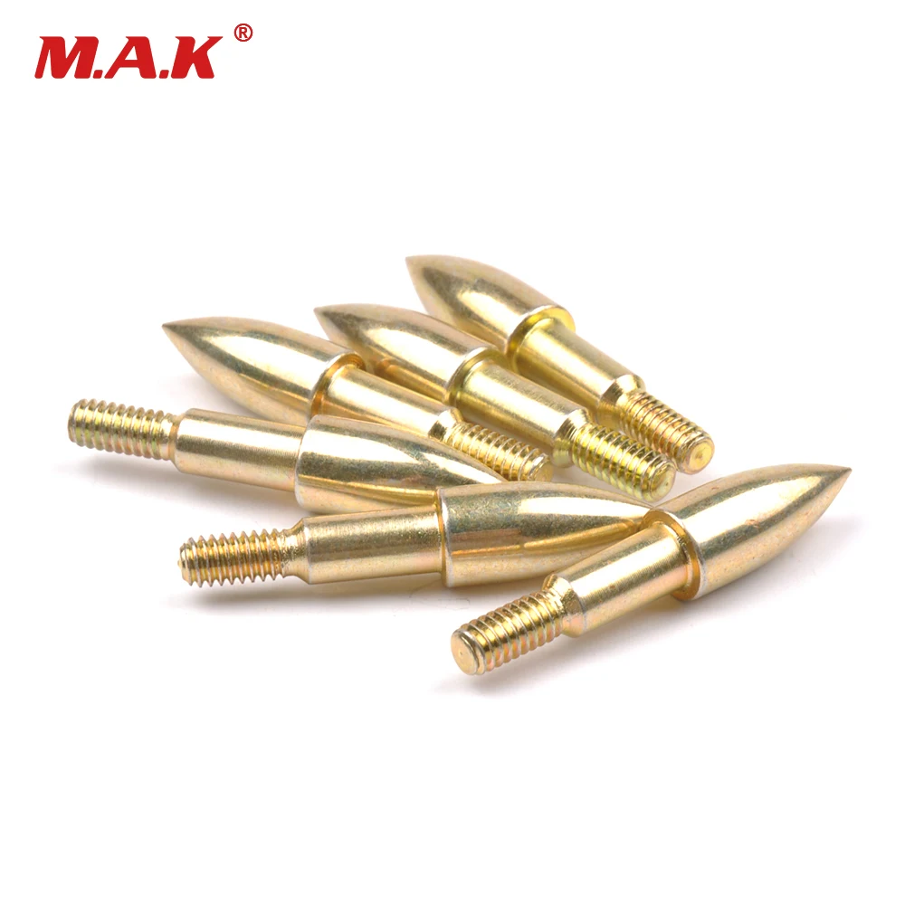 

24 pcs Archery Arrowhead Golden Target Point 100gr Tip For ID6.2 OD7.6 Arrow Accessories Screw Insert Point For Hunting
