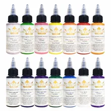 14 цветов Перманентный макияж пигменты Татуировка и боди-арт Татуировка чернила набор Пигмент для татуировки краска для тела