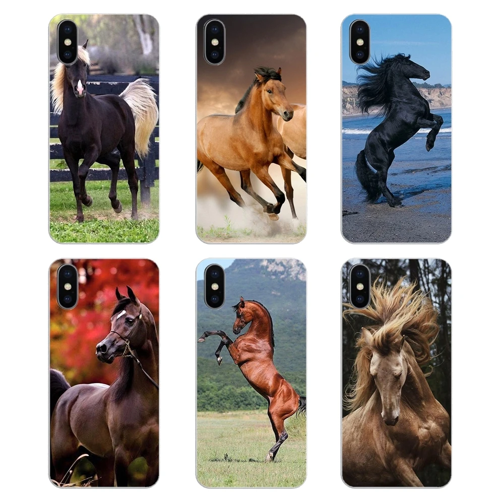 

For Motorola Moto X4 E4 E5 G5 G5S G6 Z Z3 G3 C Play Plus Transparent Soft Cases Covers black Horse