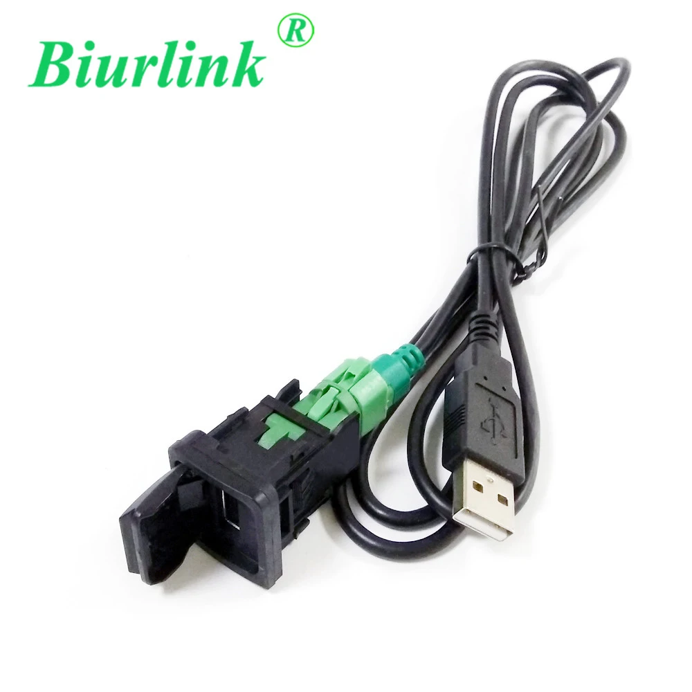 

Biurlink Round 4Pin Socket to USB Switch Harness Adapter Cable for Volkswagen RCD510+ RCD310+ CD Player Headunit