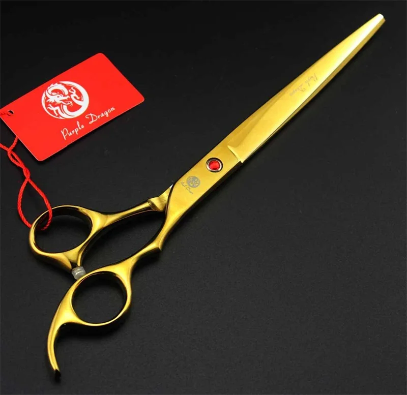 Purple dragon 8.0 inch Professional dog grooming scissors Straight & Curved & Thinning Shears Sharp Edge Animals Hair Cutting (2)