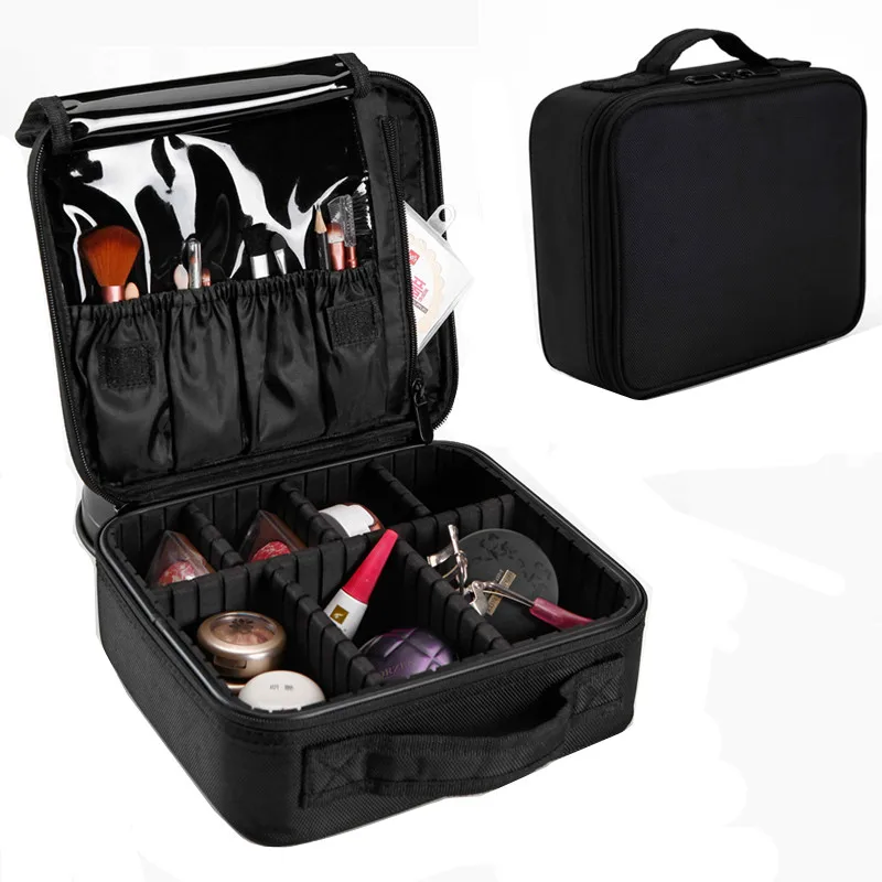 LHLYSGS Marca Versão Atualizada Profissional Caso Cosméticos Mulheres Saco de Viagem Necessário Beleza Organizador Pincel de Maquiagem À Prova D' Água