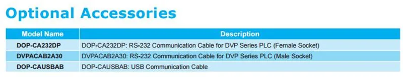 DOP-B Optional accessories