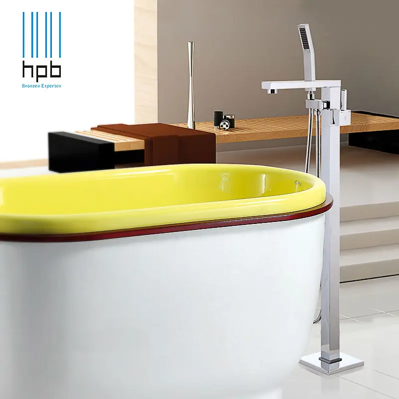 

HPB Floor Mounted Brass Bathroom Hot and Cold Water torneira Shower Bath Mixer Faucet Set torneira banheiro HP5102
