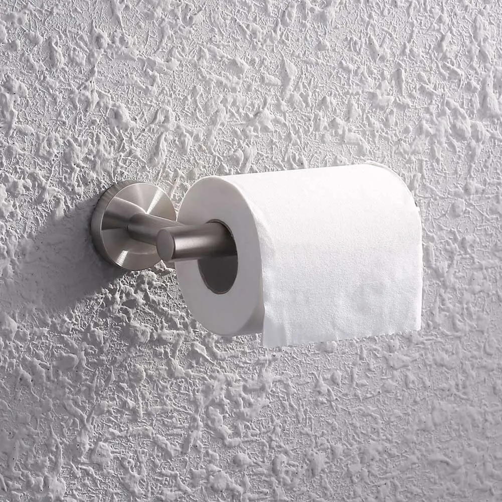 

Toilet Paper Roll Holder Stainless Steel Wall Mounted Bathroom Kitchen Tissue Storage Hooks LO88