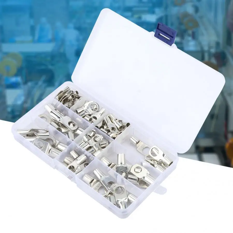 

terminal connector 90PCS SC6/8/10/16/25/35 Series Cold Pressed Wire Terminals SC Tinned Copper Tinned Terminals cable terminal