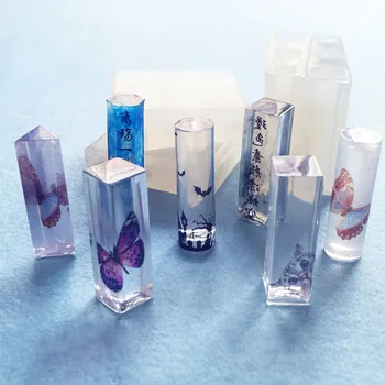 

JAVRICK 1 PC Translucent Liquid Silicone Mold DIY Resin Jewelry Pendant Necklace Mould Tools Hexagon/Round/Square/Triangular