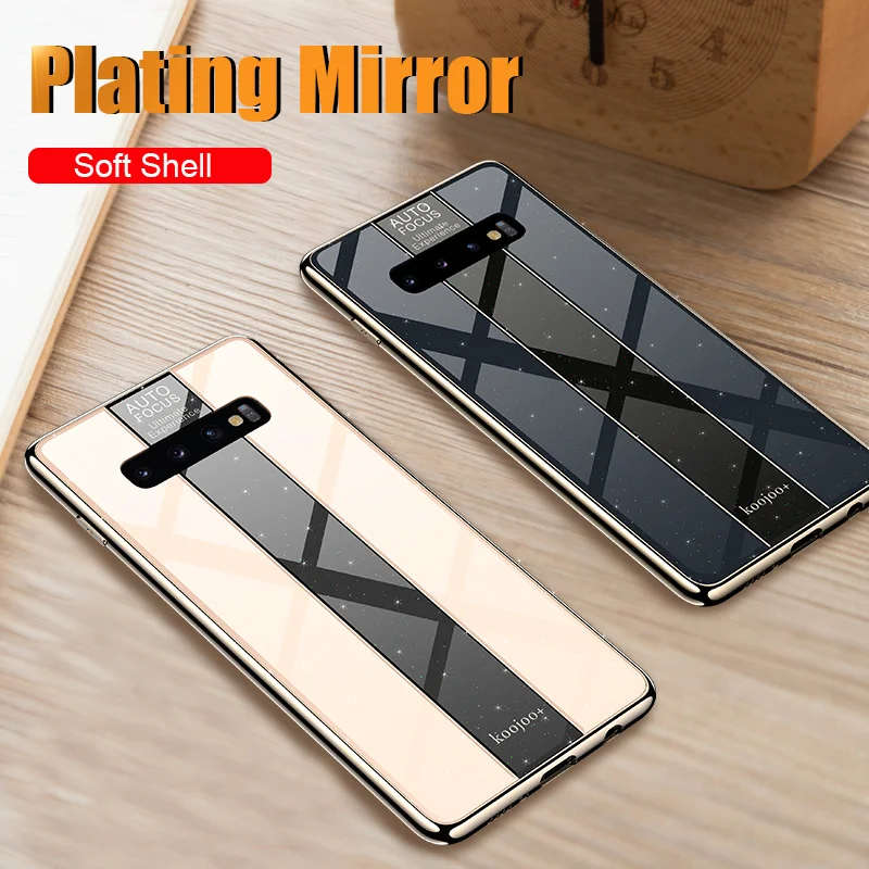 

Luxury Plating Soft Bumper Case On The For Samsung Galaxy S10E S8 S9 S10 PLus Cover Note 8 9 Shockproof Tempered Glass Back Case