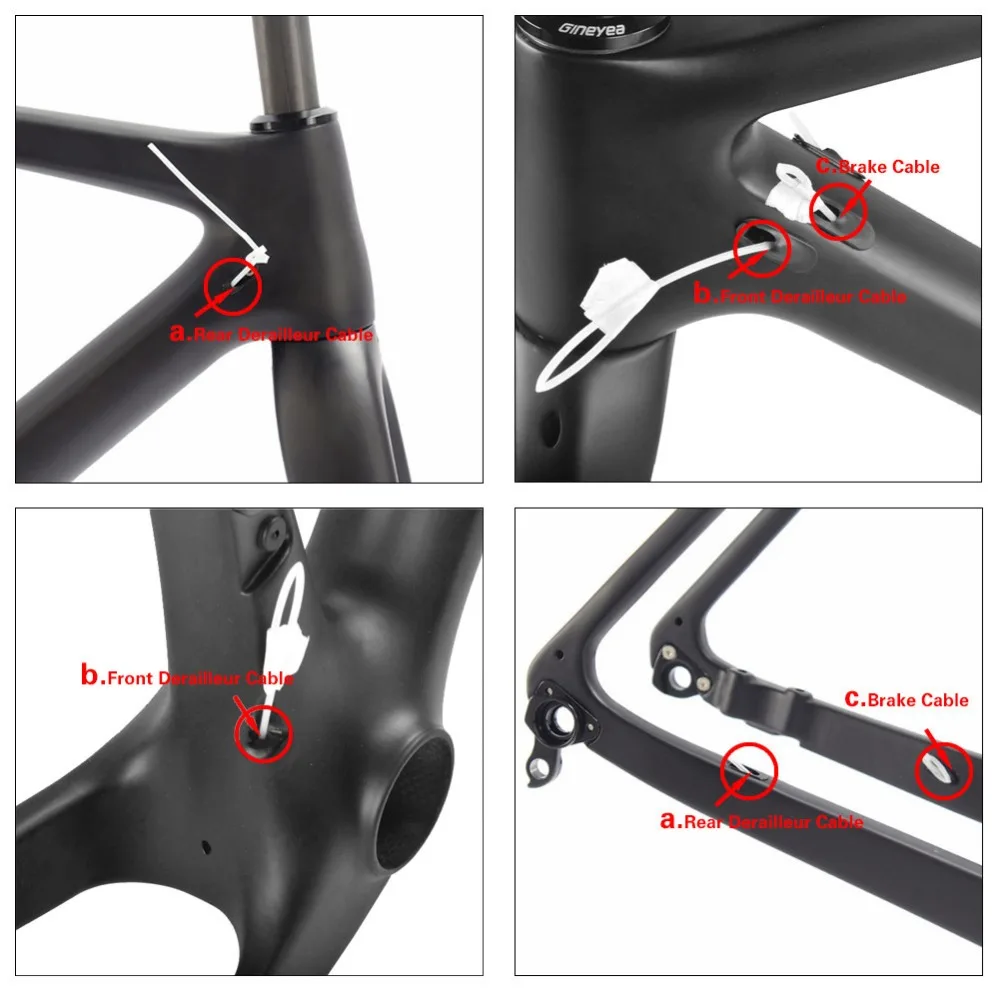 Cheap New 700*40C Carbon Gravel Frame Aero Cyclocross Bicycle Carbon Frames Thru Axle Disc Brake Road Bike Frameset With Headset BB386 14