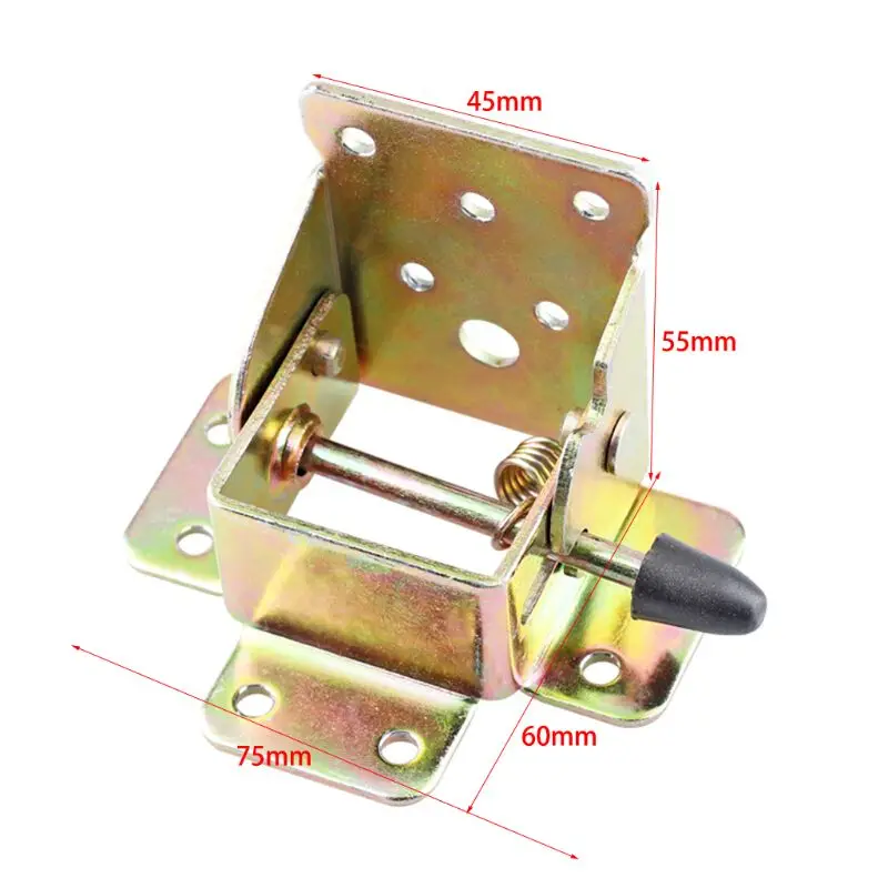 4X Iron Locking Folding Table Chair Leg Brackets Hinge Self Lock Foldable Hinges