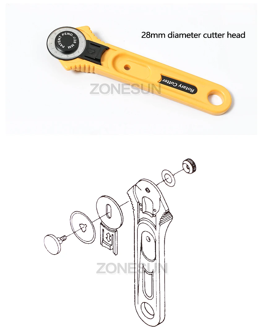 ZONESUN 1 шт. 28 мм 45 мм роторный резак Премиум квилтеры шитье квилтинг ткань резка ремесло инструмент кожевенное ремесло инструмент
